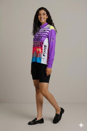 Vintage-Radtrikot - Lila Multicolor Sponsoren-Design
