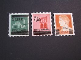 1945 ITALIA FREIMARKE MIT AUFDRUCK SIGNIERT Mi.667-69 */FALZ