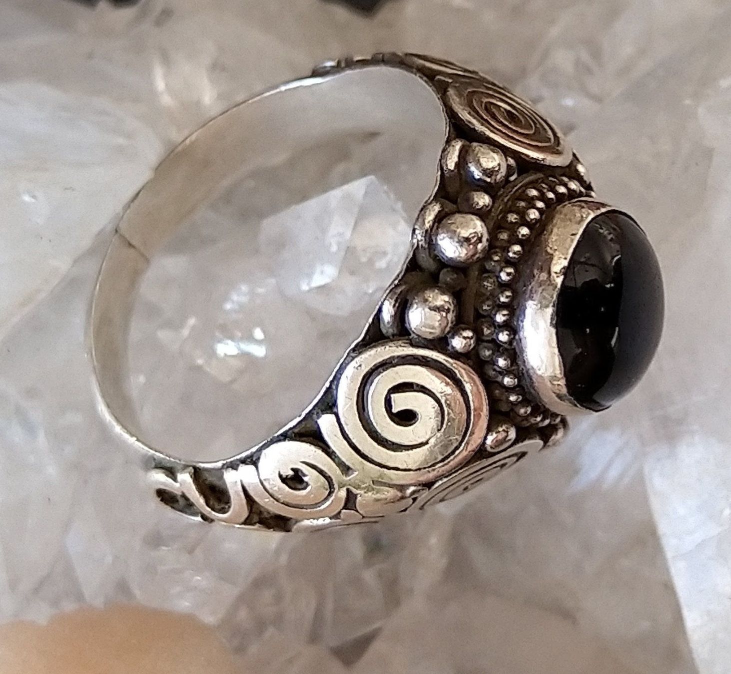 Ringe: RETRO UNIKAT RING MIT ONYX IN 925 SILBER – Gebraucht aus Romanshorn von Glitzer-Paradies 2