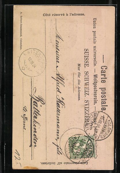 Cartoline postali: Passepartout-AK Colombier, Intérieur de – Usato da Berlin venduto da bartko-reher 1