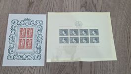 1963/1965 2 Postfrische Bogen Liechtenstein 5Fr und 10 Fr.