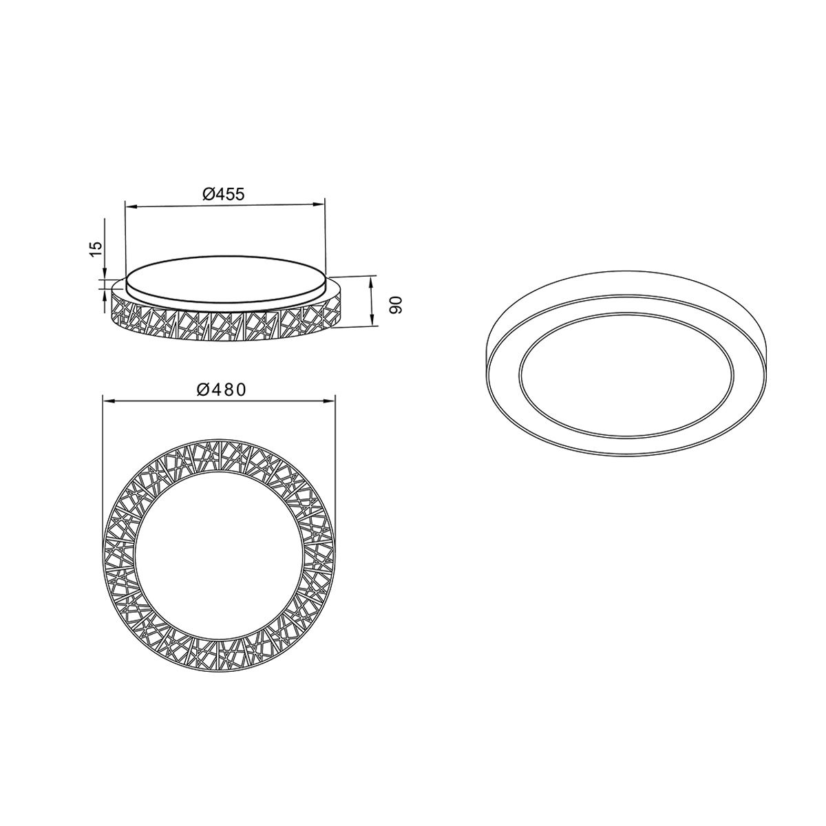 Kronleuchter & Deckenlampen: LED Deckenleuchte, 4300 Lumen, 48 cm Ø – Neu (gemäss Beschreibung) aus Kreuzlingen von Smart-Light 6