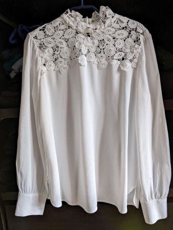 SET : Blouse crème haut en dentelle S