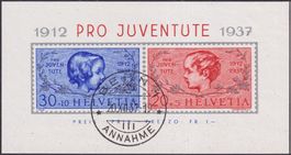 1937, J83I+J84I (Block)+ET-O von BERN, Kat: 100.-++ LUXUS!