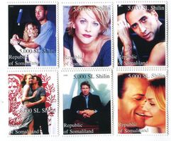 Briefmarken Bruce Willis, Nicolas Cage, Meg Ryan, Tom Cruise