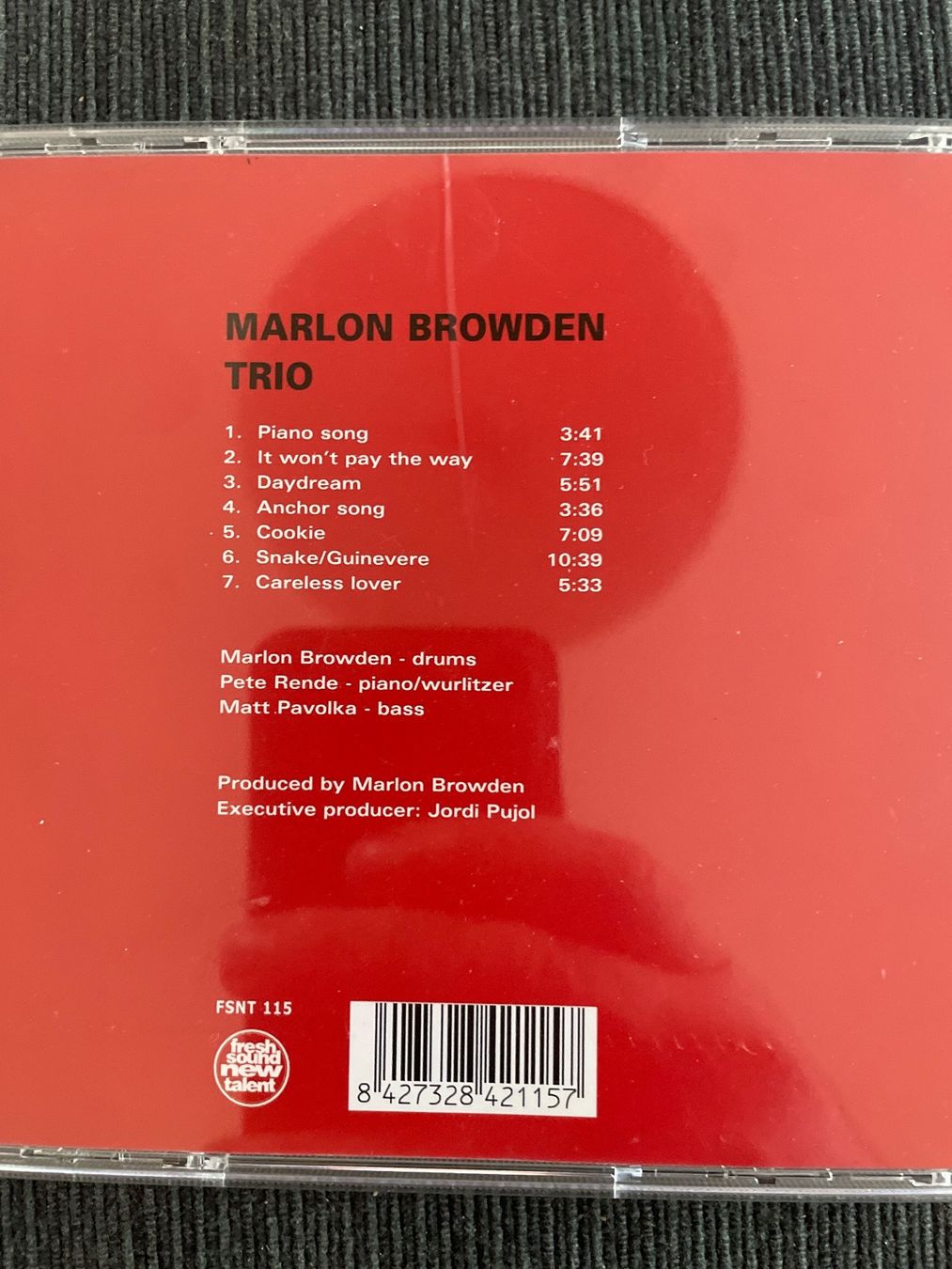 CD: Marlon Browden, Pete Rende, Matt Pavolka (CD FSNT) 2001 – Usato da Zug venduto da Mirare9 1