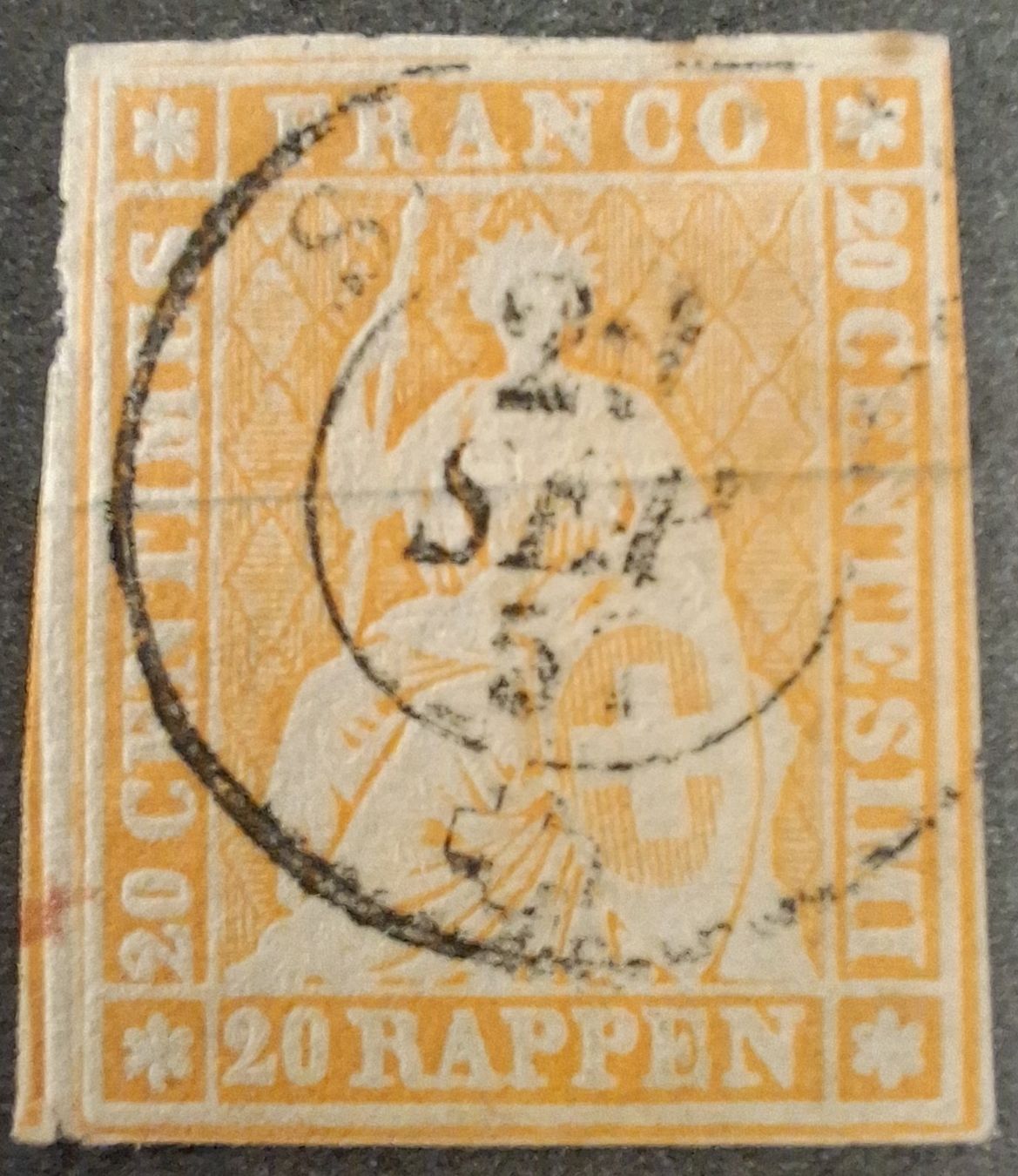 Tutti i francobolli: Strubel 25F Kat. 370.- – Usato da Balgach venduto da SIMEON27