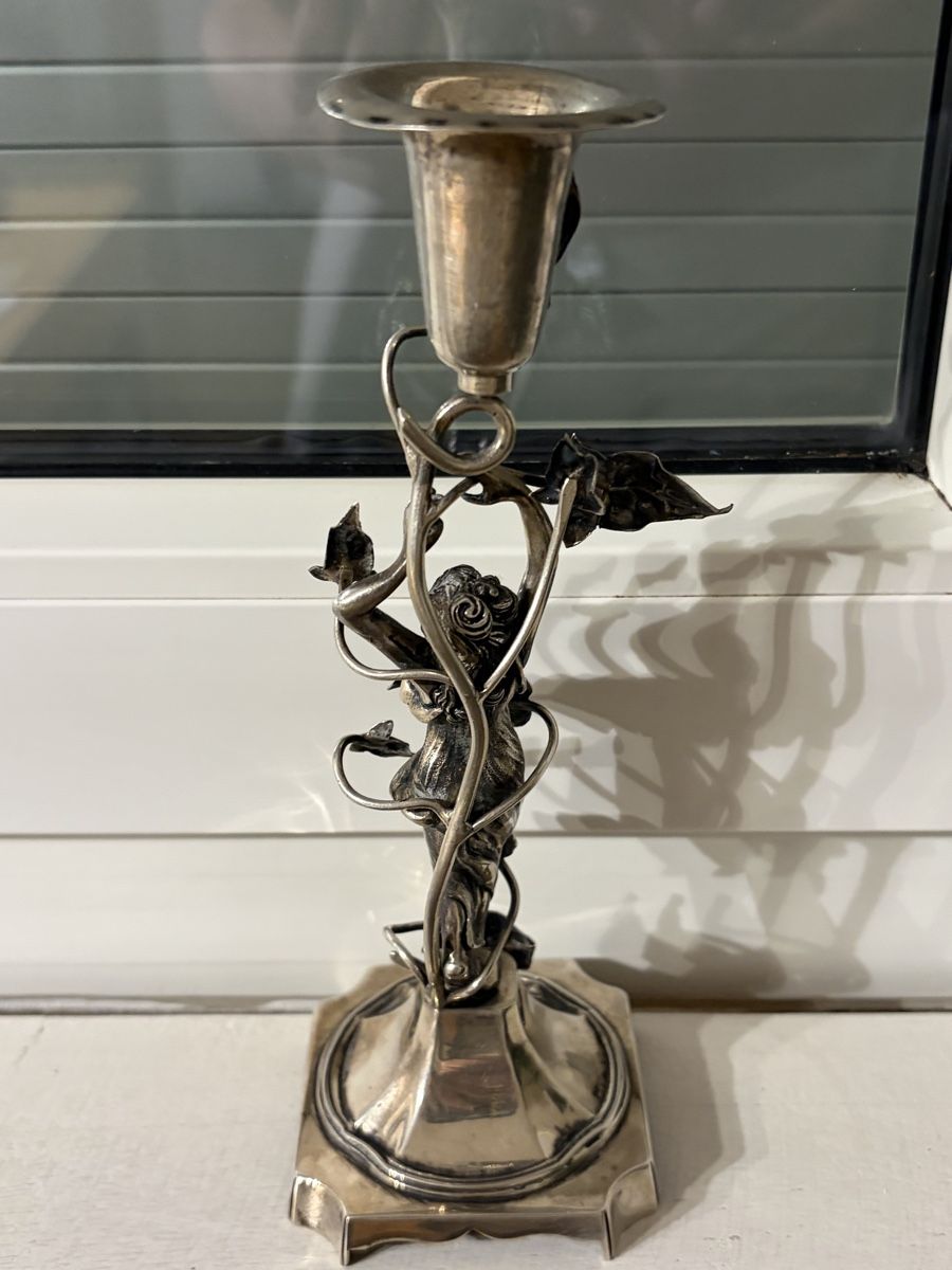 Portacandele: Kerzenständer Jugendstil Figur  Silber – Nuovo (secondo la descrizione) da Nidau venduto da May-be 2