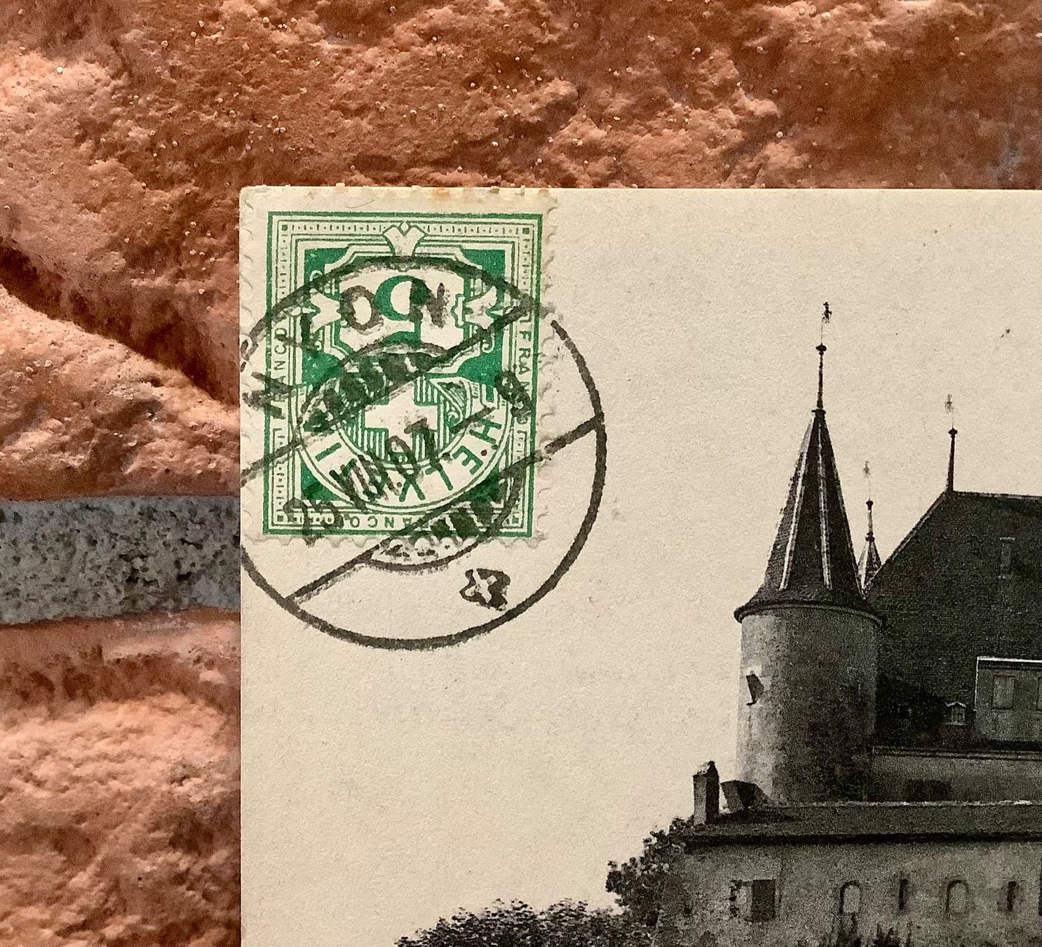 Cartoline postali: 1907 - LE CHÂTEAU Nyon – Usato da Root venduto da ENGLAND-TREASURES 2