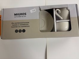 Migros Espresso Tassen Set, 4 Stück, Neu Nr.10