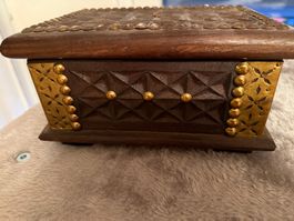 Holzschatulle, Schmuckkästchen, Vintage Truhe, Top Zustand