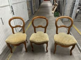 3x Stühle Louis Philippe Massiv Nussbaum 