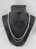 Silber Funkelnde Halskette, Zarte Silber Halskett Set
