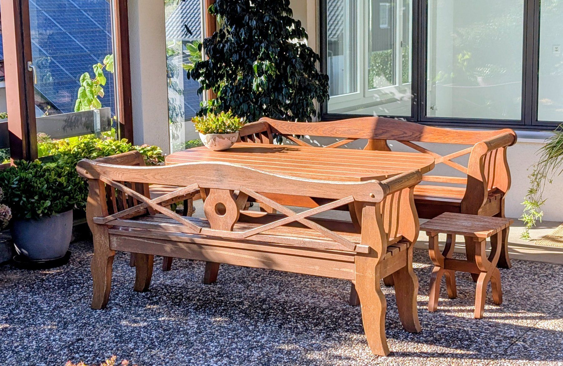 Tavoli: Gartentisch und Sitzbänke Eiche massiv – Usato da Oberhof venduto da rafael_r 1