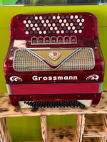 Grossmann Knopfakkordeon rot mit Tasche