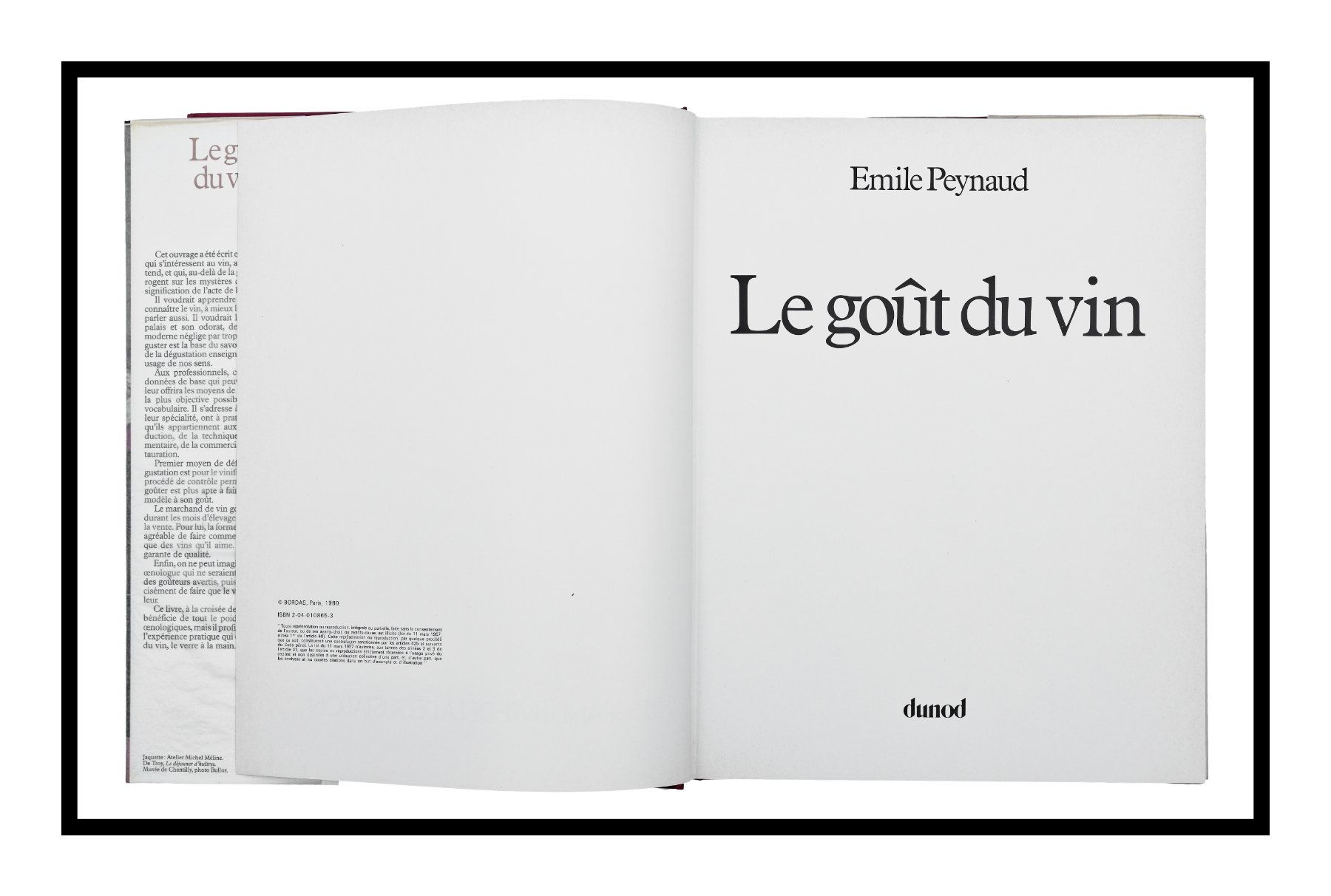 Libri: ÉMILE PEYNAUD "Le Goût du vin" 1re édition 1980 – Usato da Onex venduto da gonsla 6
