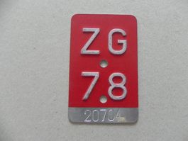 Velonummer Nummer Rad Velo ZG 78 Zug 1978 Bike Geschenk