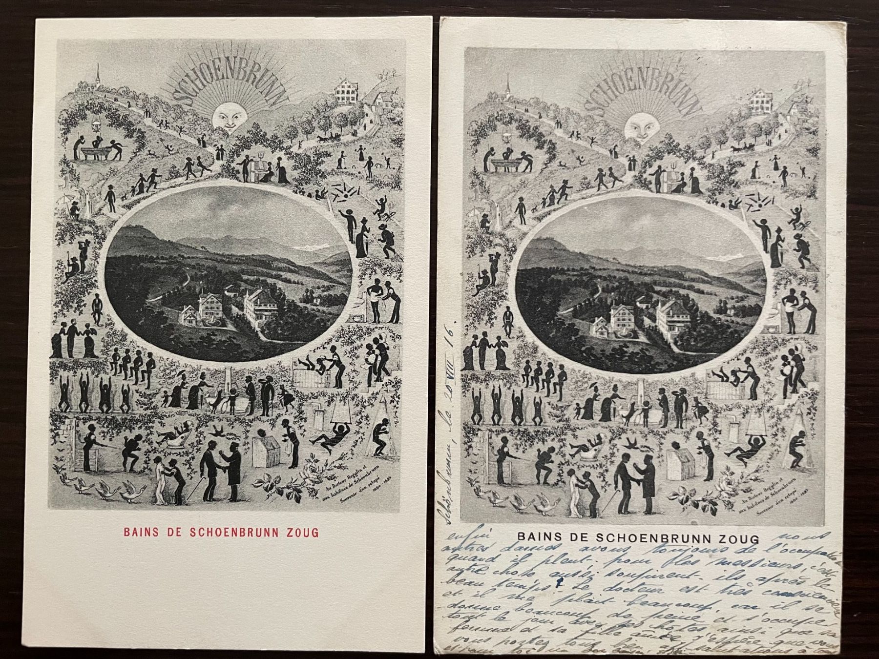 Cartoline postali: ZUG Bad Schönbrunn, 10 Ansichtskarten – Usato da Wald ZH venduto da TLILEF 3