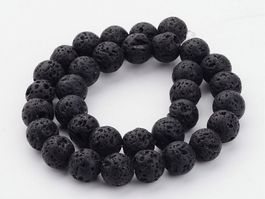 Lavastein natürlich schwarz 12mm / 1 Strang