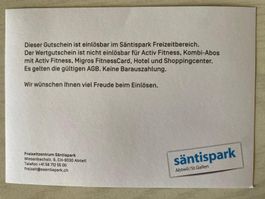 2 Gutscheine Säntispark Bäderwelt Erwachsen und Kind