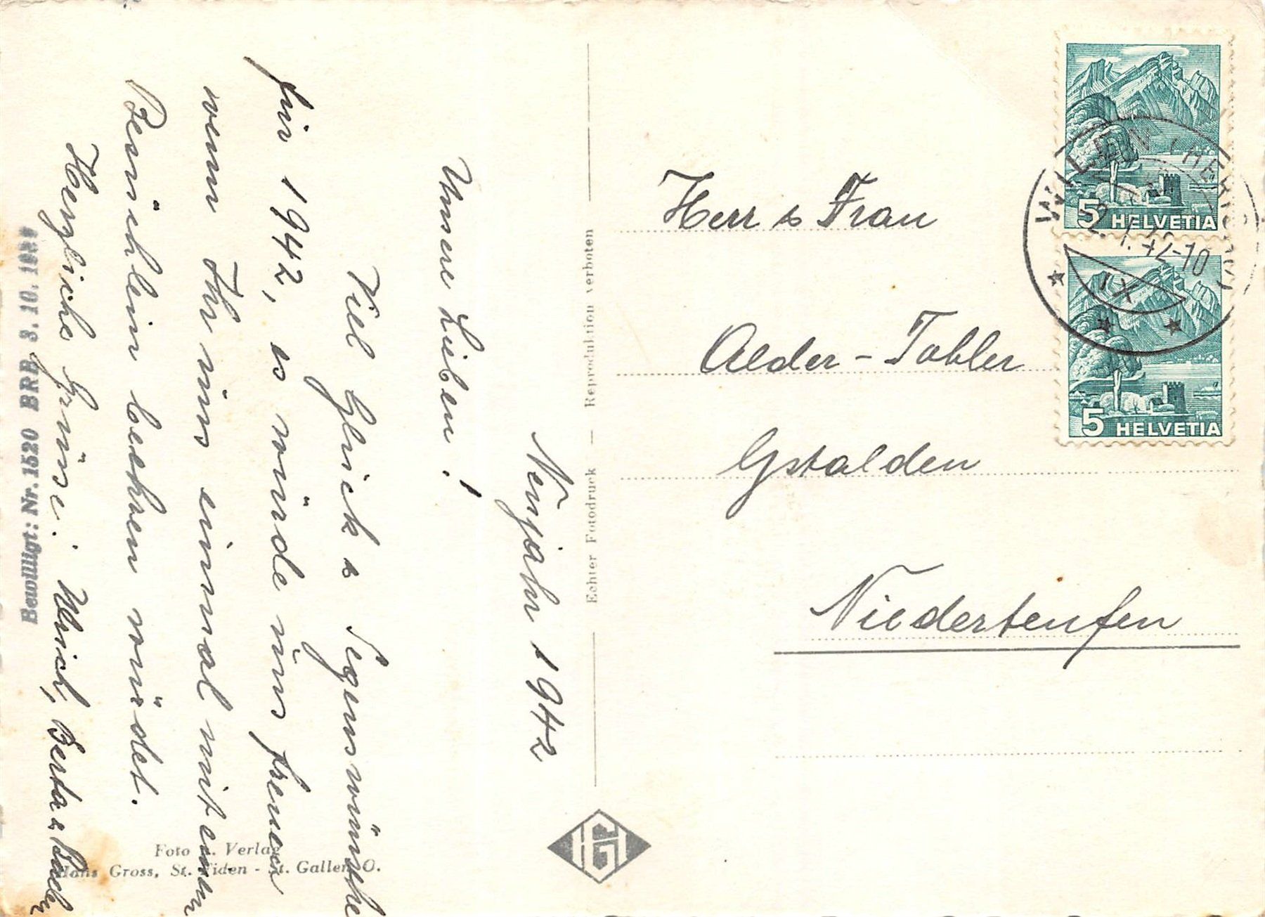 Ansichtskarten: Herisau Wilen – Gebraucht aus Ottikon b.Kemptth. von Neptun1974 1