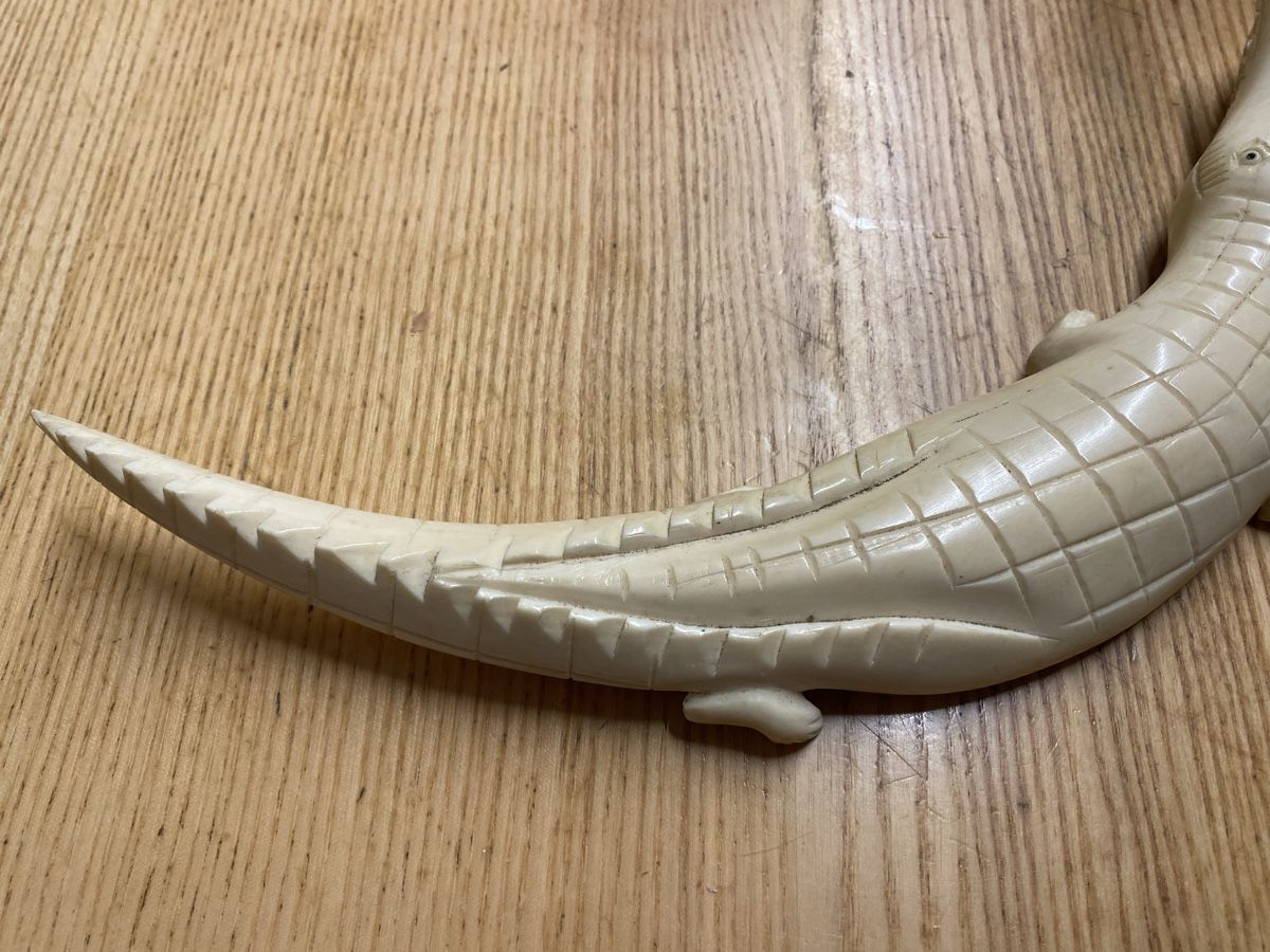 Sculture & Statue: Altes Krokodil aus Horn – Usato da Mosnang venduto da Goldwasser 3