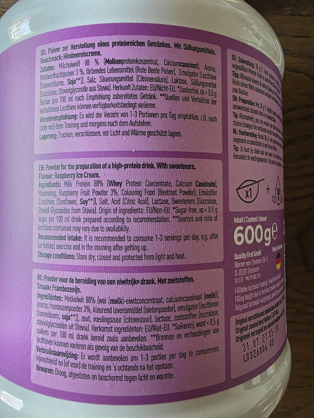 More Nutrition Cibi & Specialità: More Protein Milkshake Raspberry Ice Cream 600g – Nuovo e nell'imballaggio originale da Elgg venduto da Shugs 2