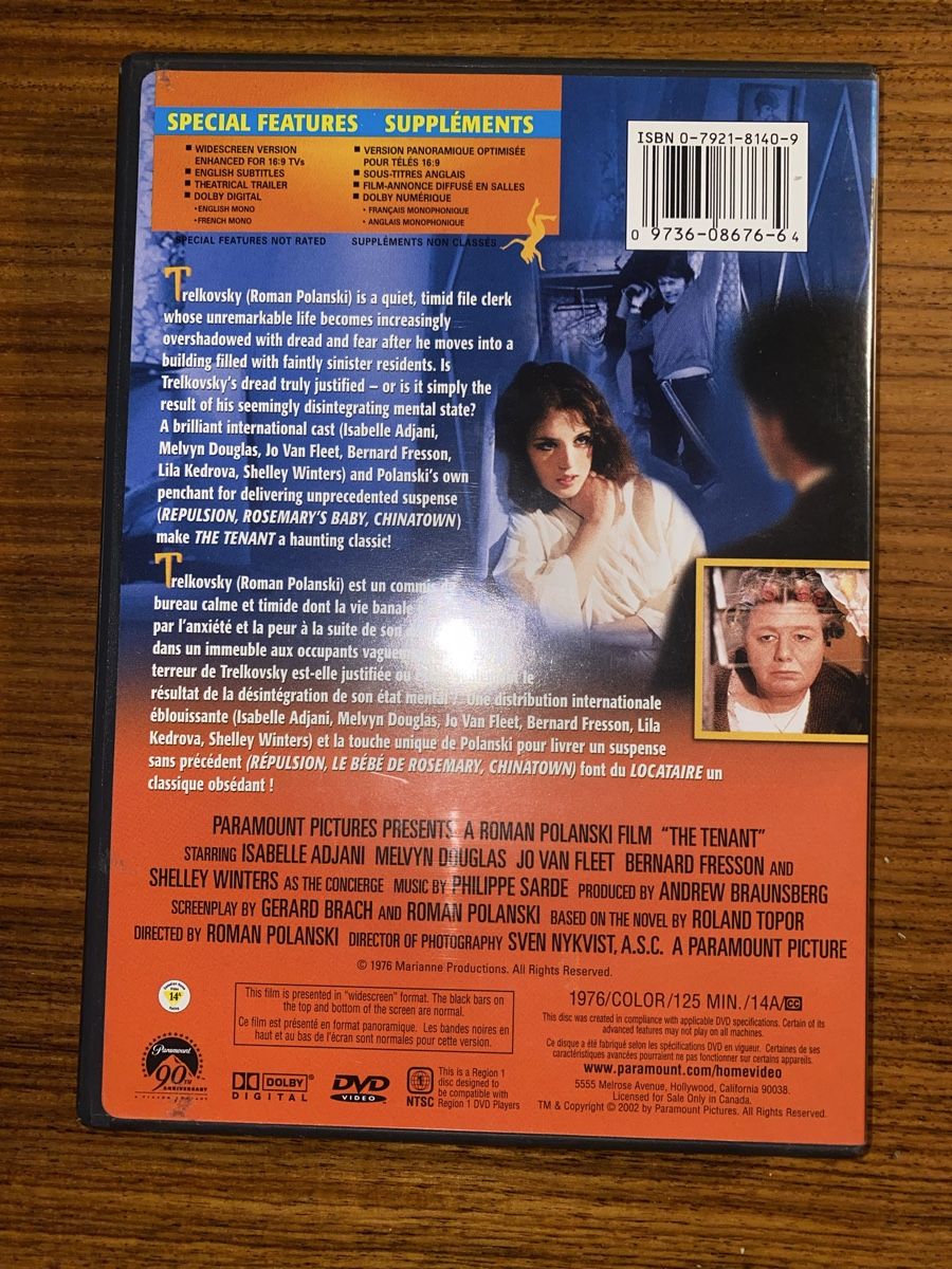 Tutti i DVDs: The Tenant - US Import – Usato da Rüschlikon venduto da Granulat204 1
