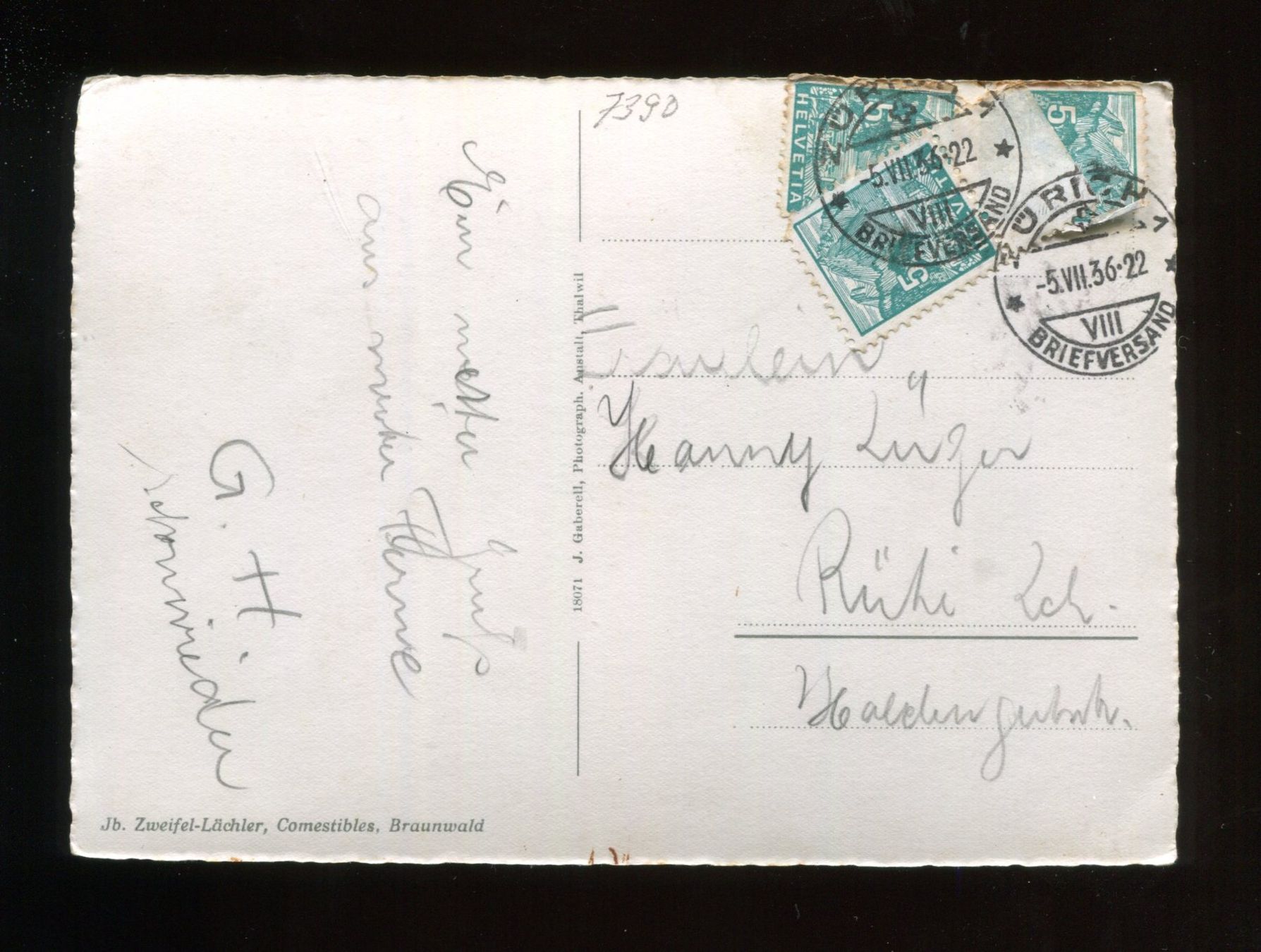 Ansichtskarten: Braunwald – Gebraucht aus Aarau von Elmaar41 1