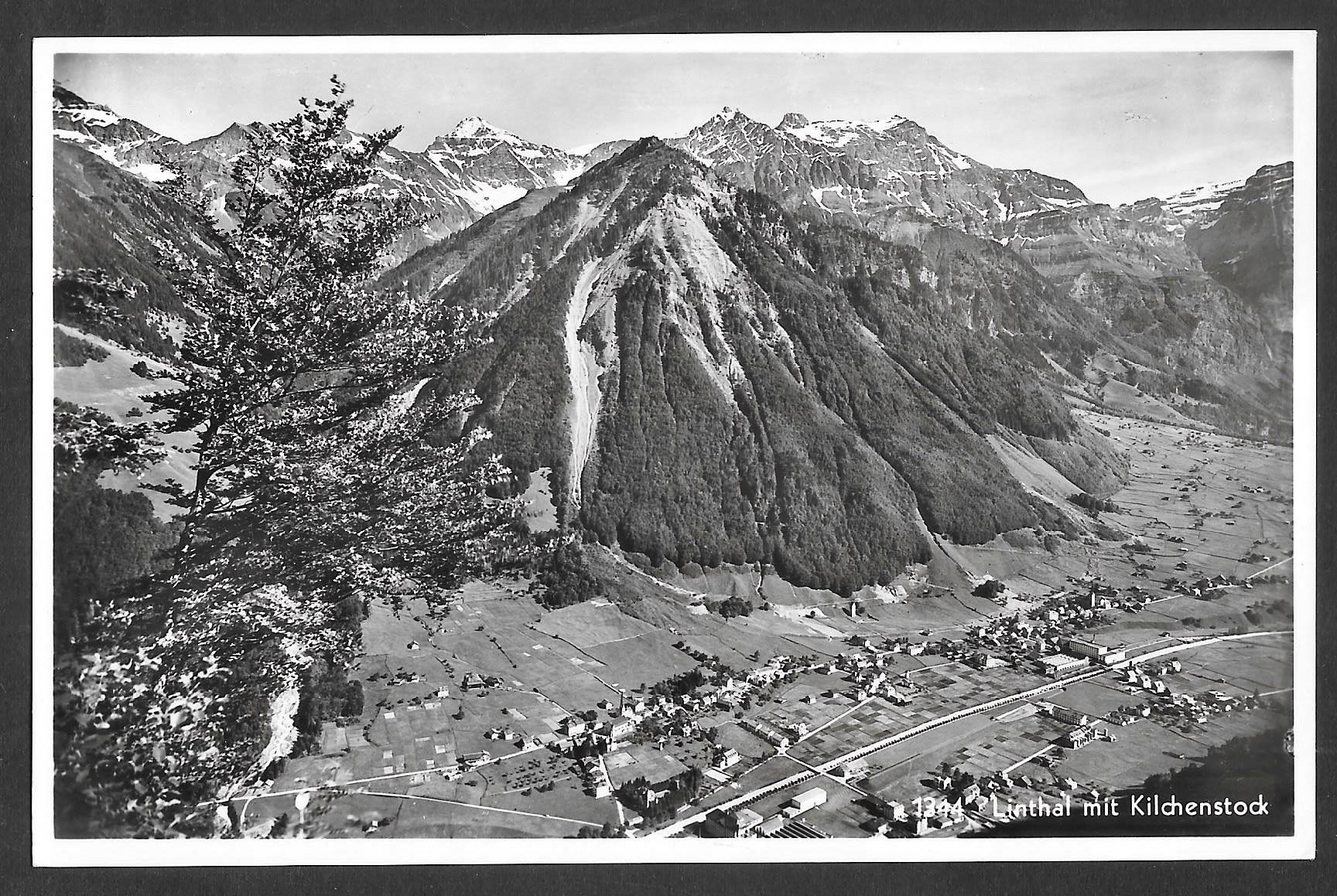 Cartoline postali: Linthal Flugaufnahme mit Kilchenstock – Usato da Olten venduto da clotaldi