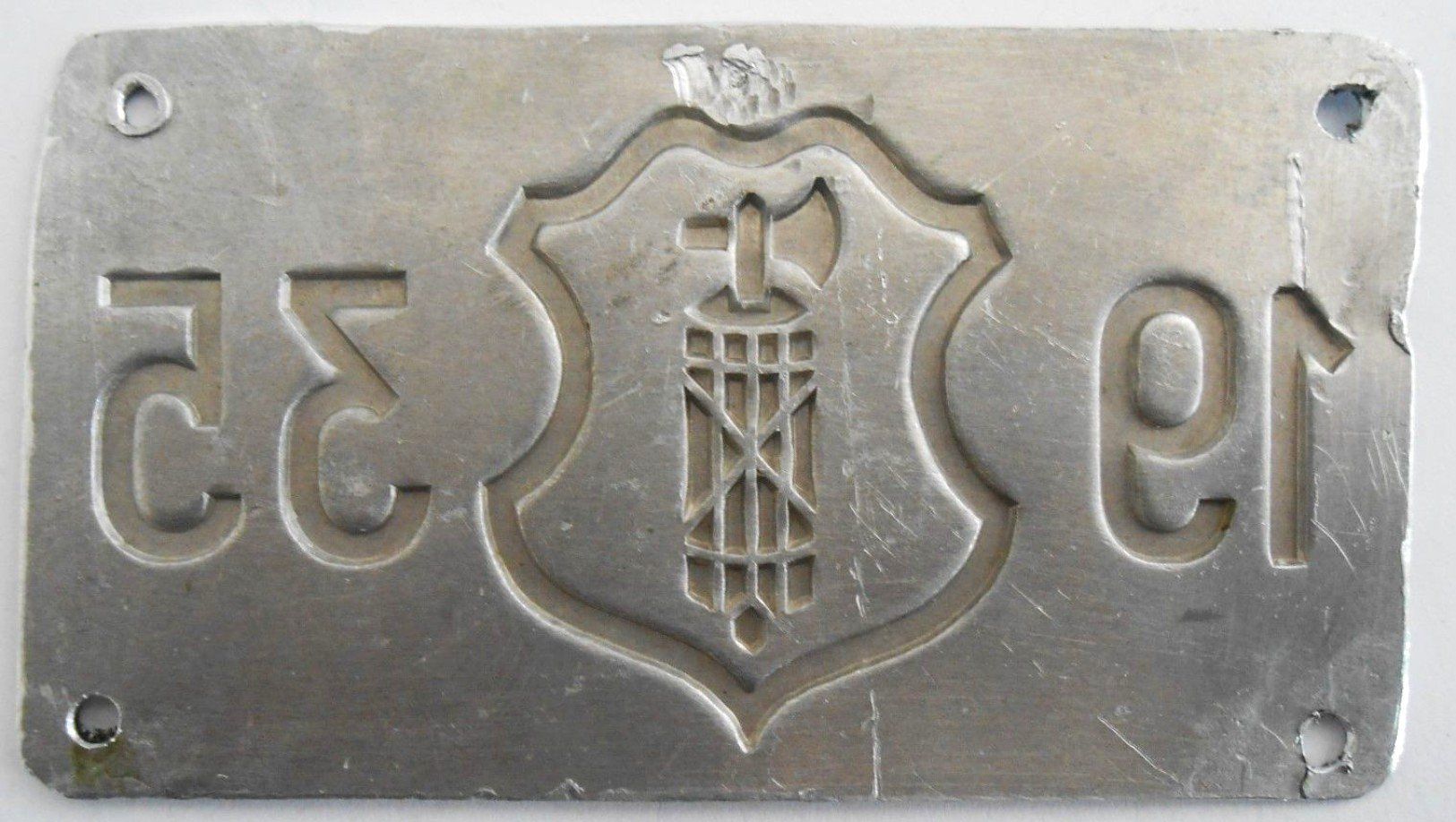 Insegne: Velonummer St. Gallen 1935 SG 35 – Usato da Bülach venduto da gmstart 1
