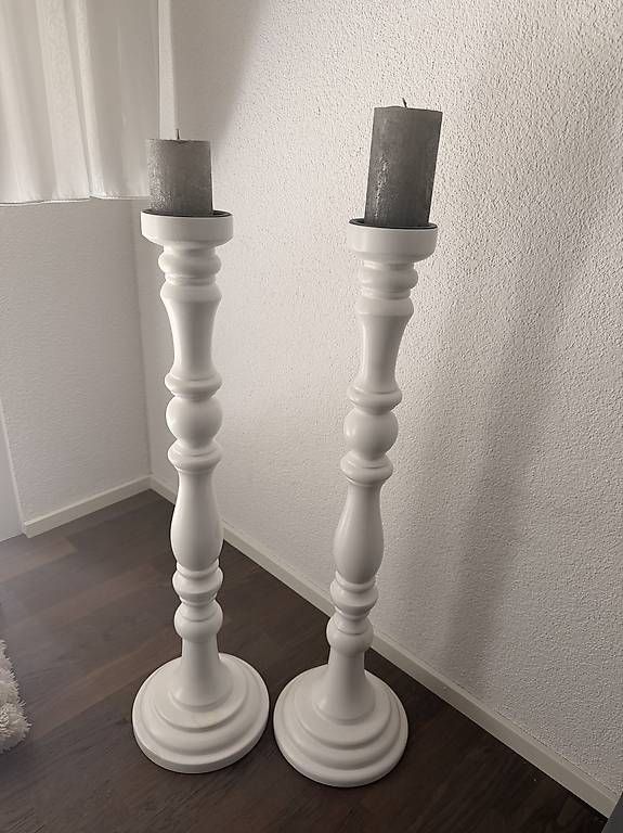Kerzenständer: Kerzenständer weiss Holz – Gebraucht aus Lohn-Ammannsegg von YAS_85