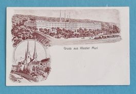 Muri - Kloster - Eisenbahn - Dampfzug  - Haltestelle