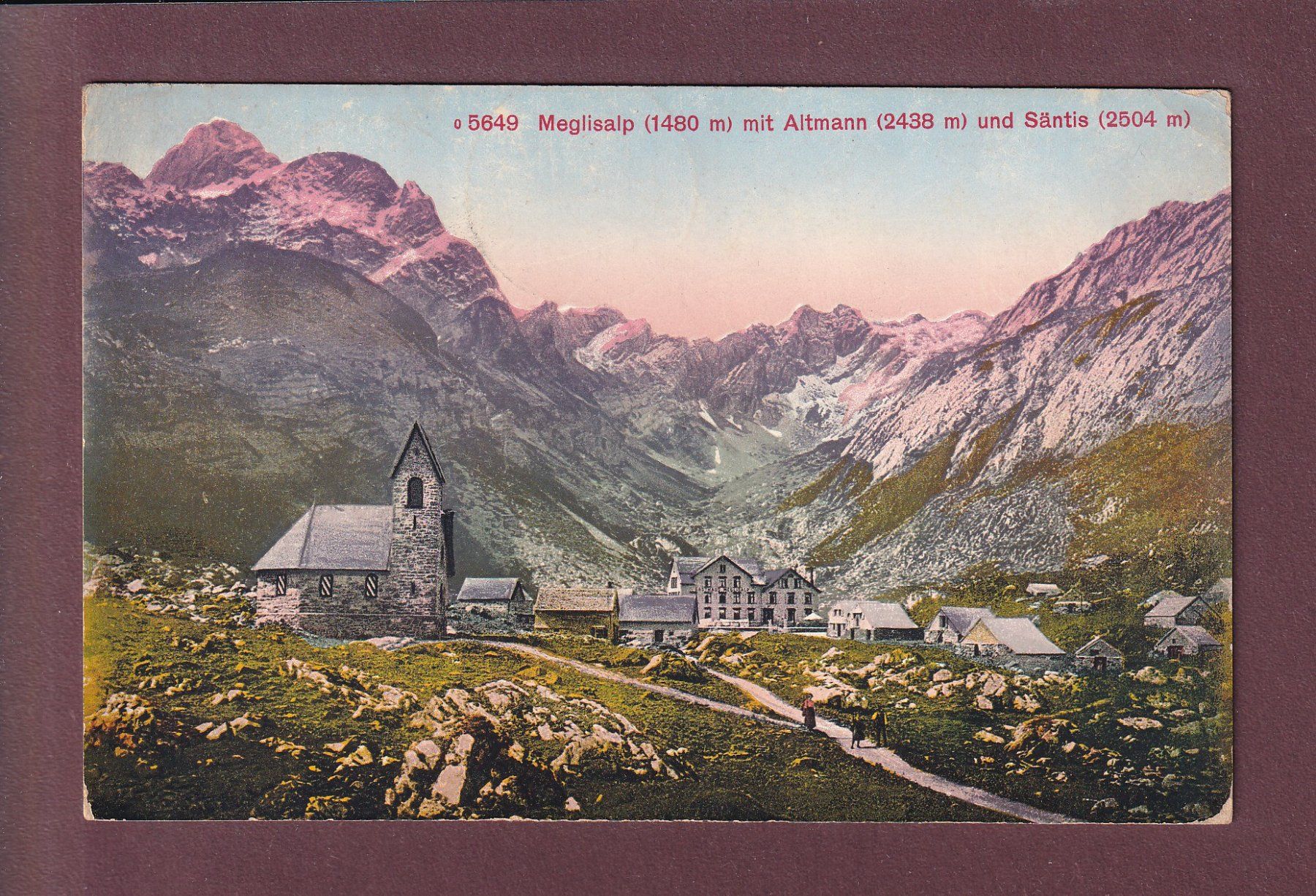 Cartoline postali: MEGLISALP - Altmann - Säntis - 1916 – Usato da Pully venduto da nicecards