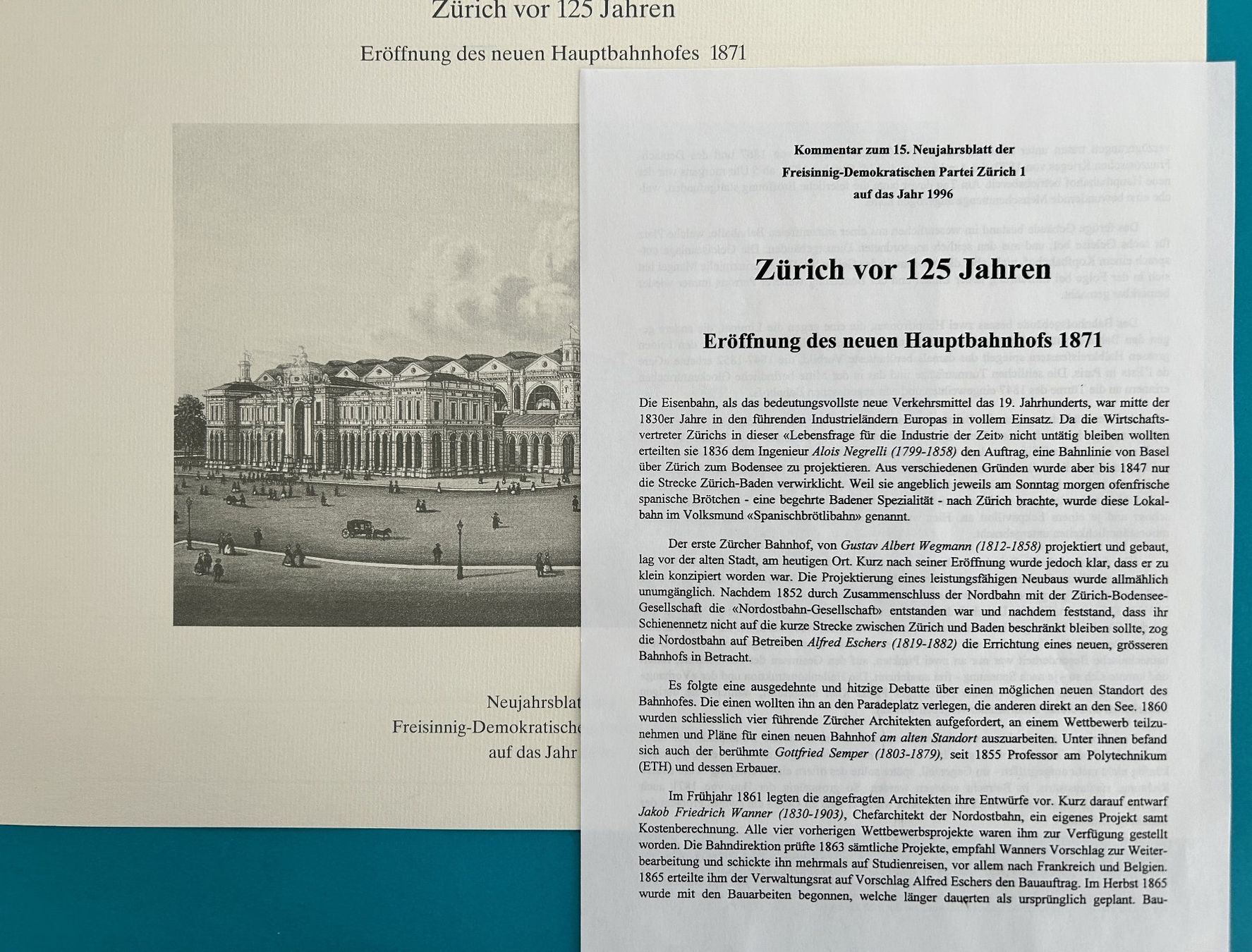 Poster & Bilder: HAUPTBAHNHOF ZÜRICH 1871 – Gebraucht aus Zürich von Domus09 3