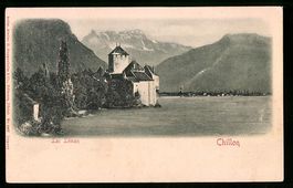 Relief-AK Chillon, Schloss am Genfersee