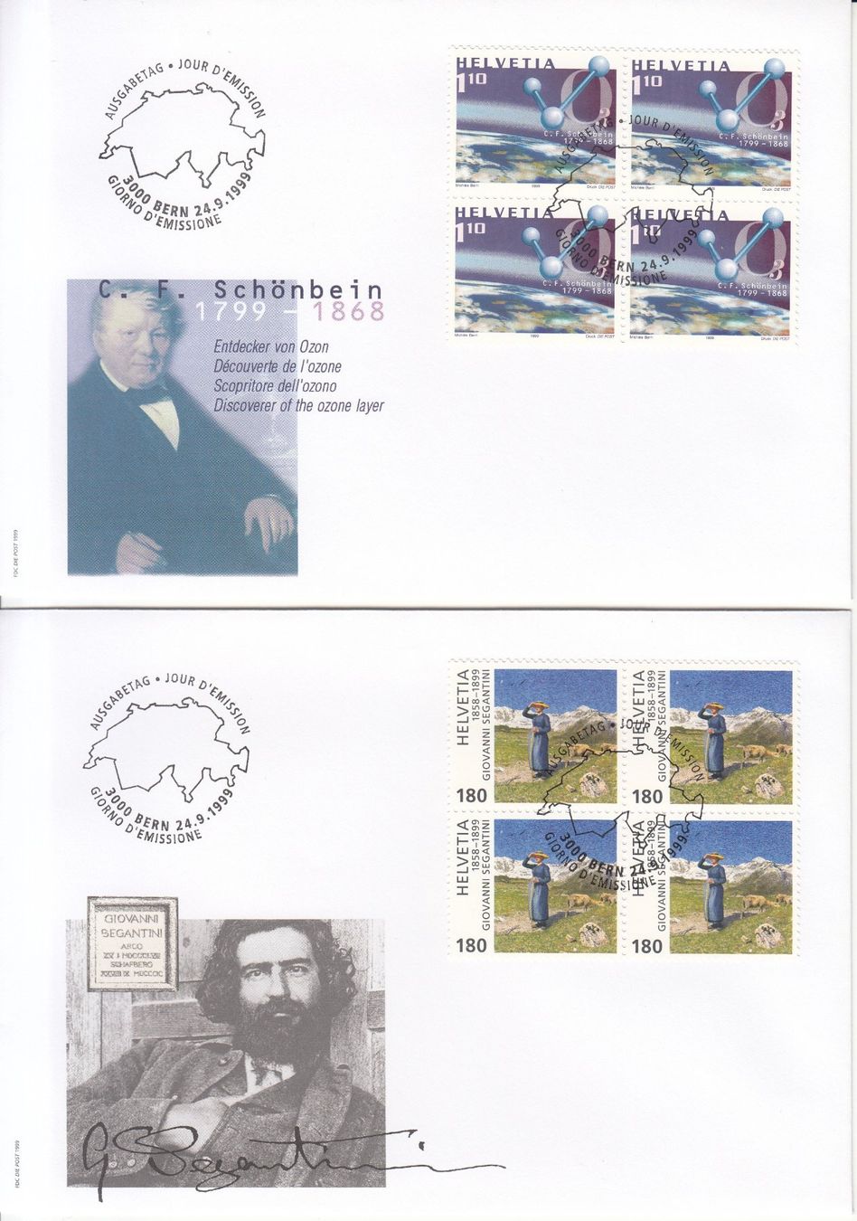 Alle Briefmarken: SBK 979 - 982 im 4er-Block FDC – Gebraucht aus Bürglen TG von StampGraf 2