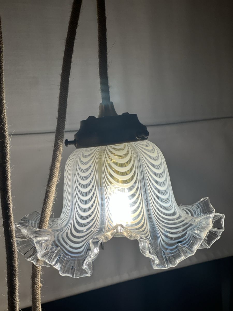 Lampade: Hängelampe antik Glaslampe – Usato da Sirnach venduto da dasrosahaus 1