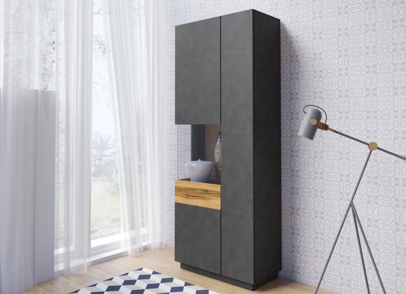 Vetrine: Display (Matera grau + Wotan Eiche) Vitrine – Usato da Aarau venduto da Agp_Thrift44 2