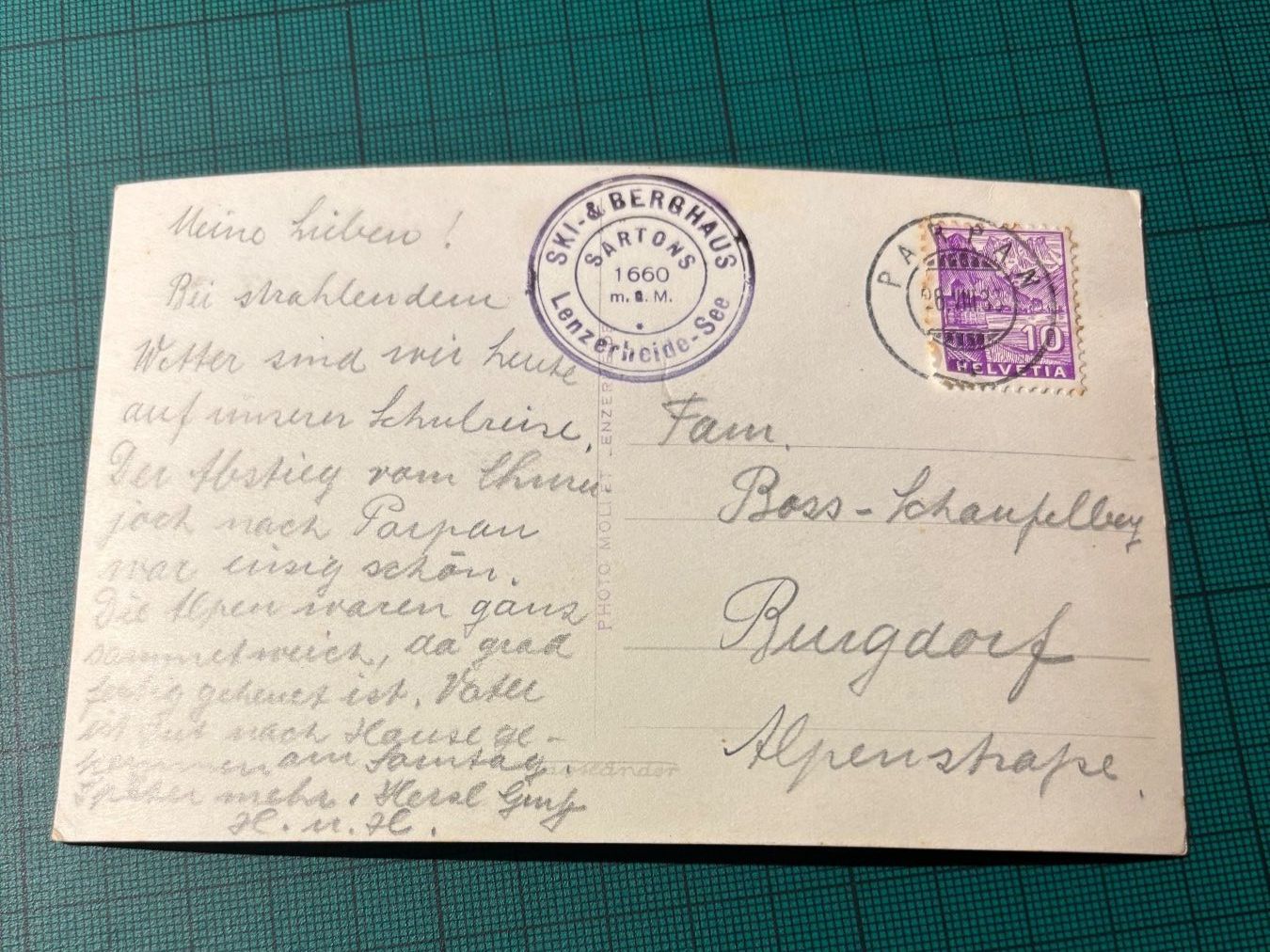 Cartoline postali: AK Lenzerheide-See. gest. 1933 PARPAN. – Usato da Utzenstorf venduto da Rose0303 2