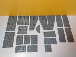 LEGO 20 dunkelgraue dünne Platten / Plättli