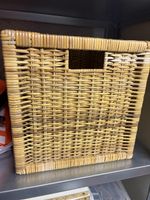 5 Aufbewahrungskörbe aus Rattan naturfarben quadratisch