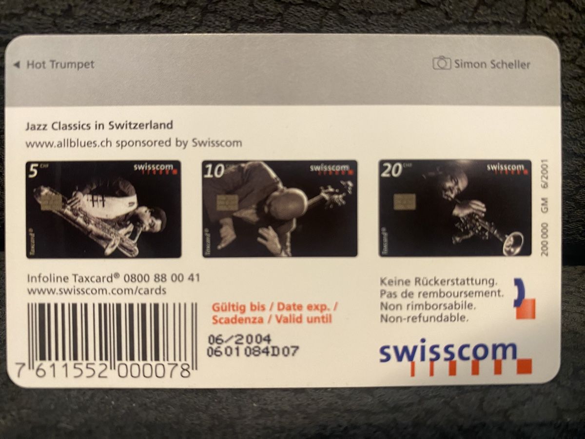 Schede telefoniche: Taxcard GM1  06/2004 – Usato da Lausanne venduto da babacard10 1