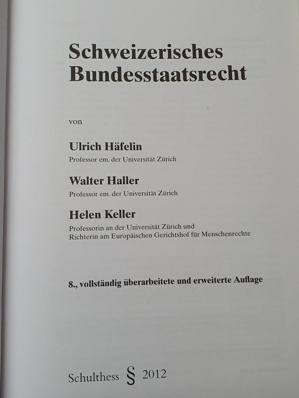Libri: Schweizerisches Bundesstaatsrecht – Usato da Oberdorf BL venduto da BaldenEagle 1