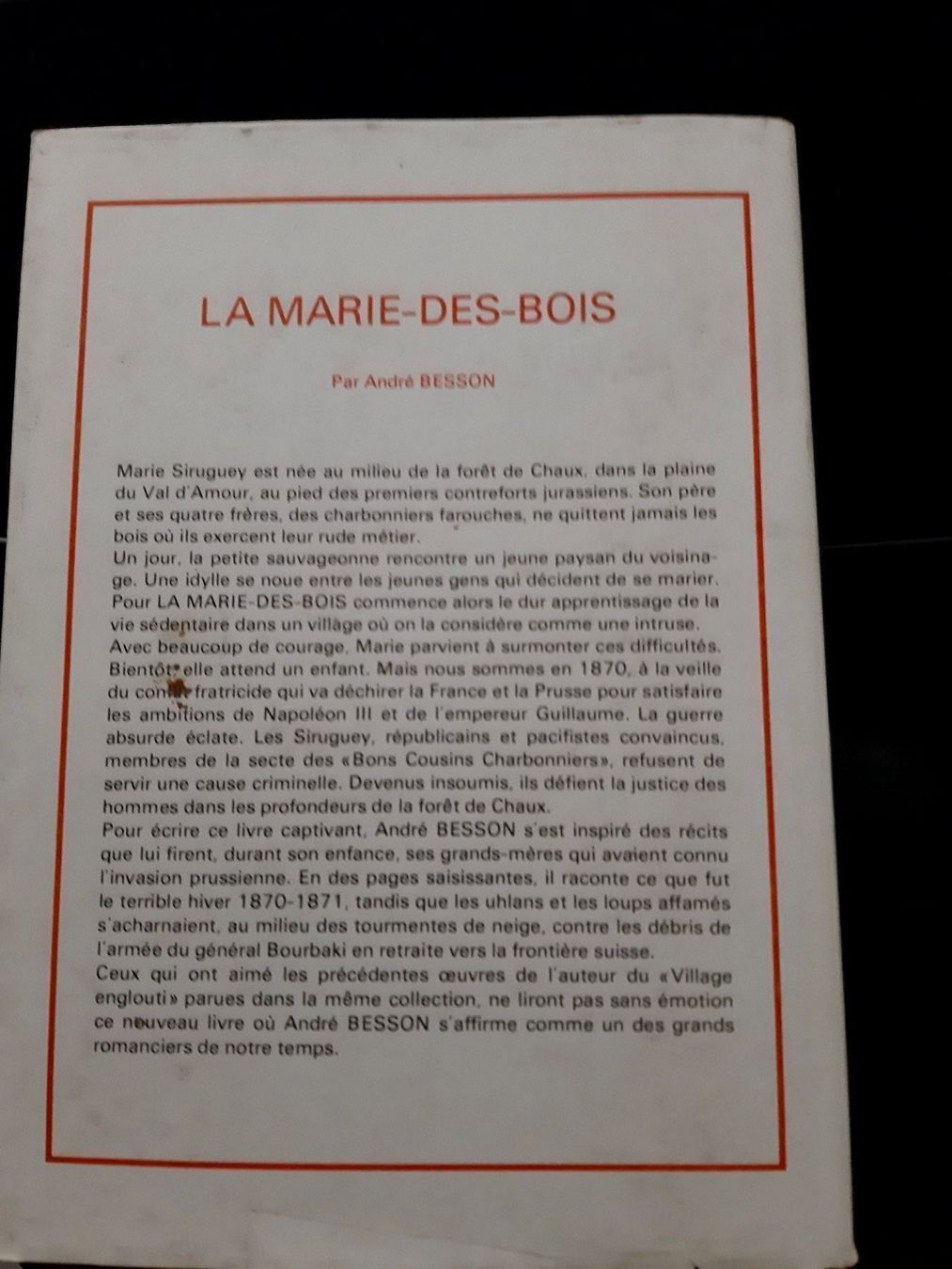 Libri: La marie-des-bois – Usato da Le locle venduto da juliensaran 2