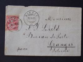 Brief mit Top Stempel 20. &. 1883  B0509D