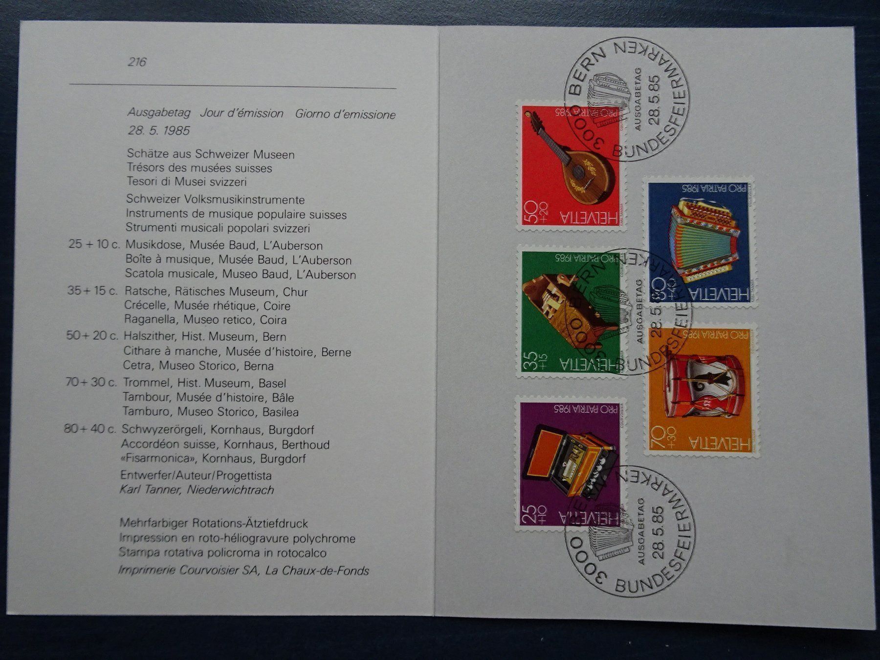 Tous les timbres: PP 1985 – Neuf (Voir description) à Aadorf par Chnorli-Furz