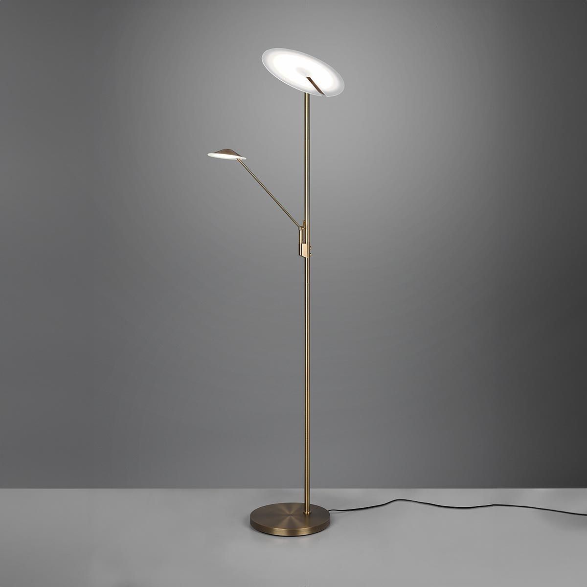 Lampade: LED Stehleuchte, Altmessing, Dimmbar – Nuovo (secondo la descrizione) da Kreuzlingen venduto da Smart-Light 2