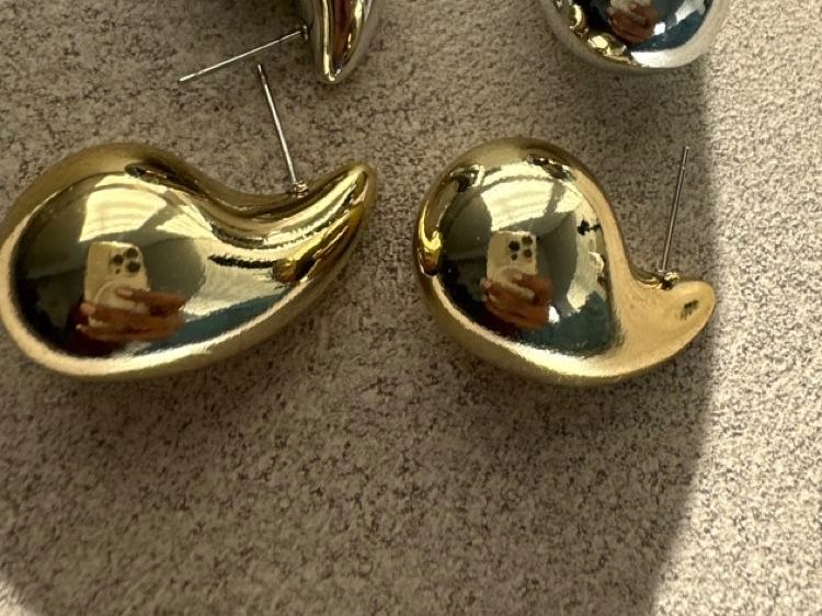 Orecchini pendenti & Orecchini a lobo: Ohrstecker Tropfenform Goldfarben Damen – Nuovo e nell'imballaggio originale da Dietikon venduto da vithya88 3