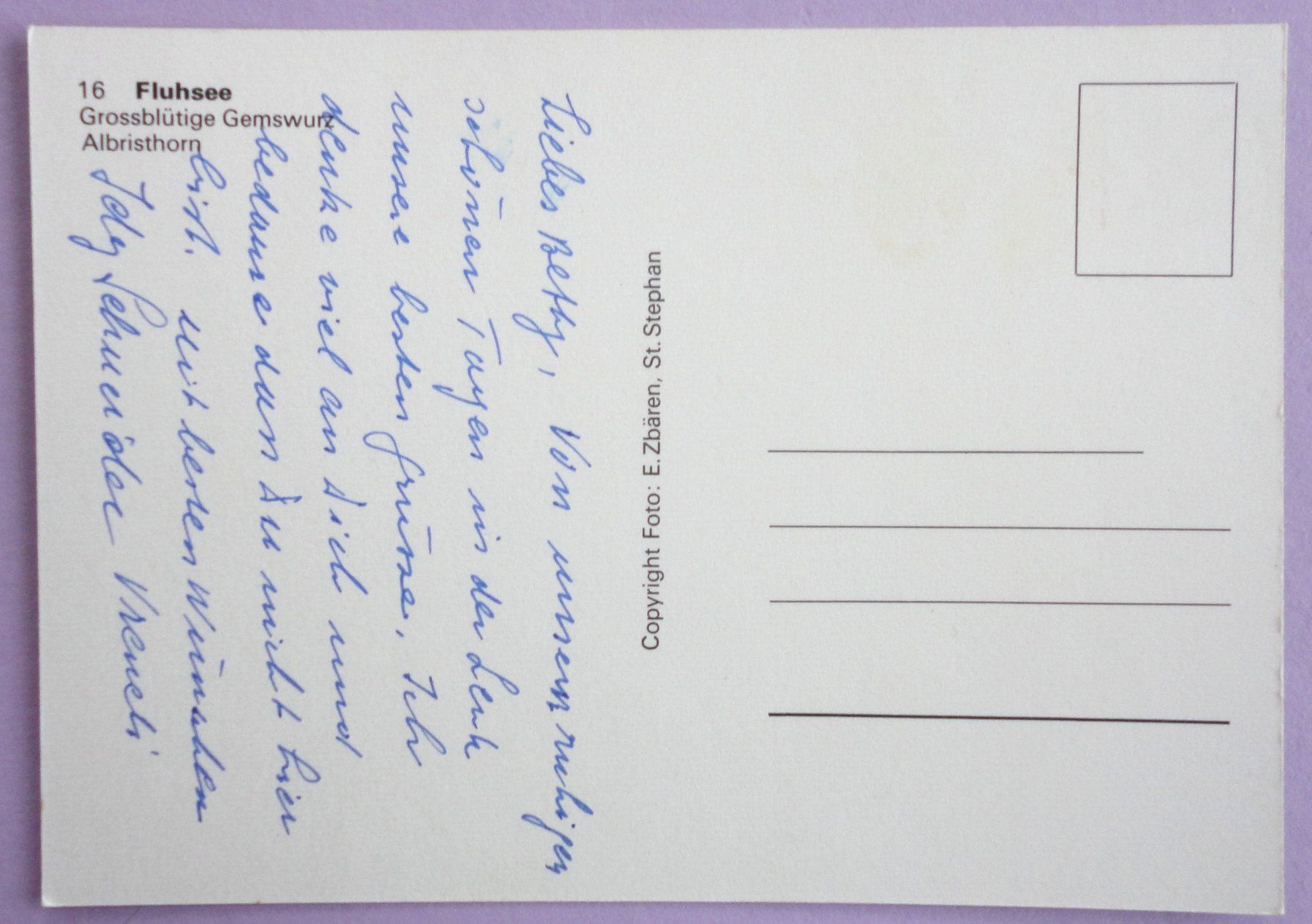 Cartoline postali: Fluhsee – Usato da Fétigny venduto da Billy2miny 1